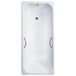 Чугунная ванна Delice Aurora 150x70 DLR230603R-AS с антискользящим покрытием, с отверстиями под ручки, белая