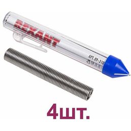 Припой с канифолью 20гр. d=1.0мм (Sn60 Pb40 Flux 2.2%) REXANT 09-3103 (4шт.)