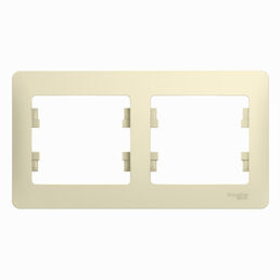 Рамка Schneider Electric Glossa 2 поста горизонтальная бежевый (GSL000202)