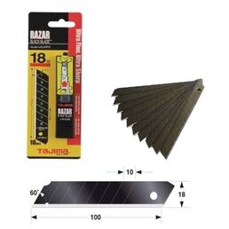 Лезвия для ножа TAJIMA RAZAR BLACK LCB-50RB 18мм обламывающиеся с покрытием (10шт)