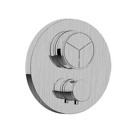 Термостат для ванны с душем Almar Core Push Round E176633.NB на 3 потребителя, никель брашированный (внешняя часть)