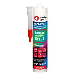 Герметик силиконовый MasterTeks для ванной комнаты и кухни нейтральный прозрачный 280 мл