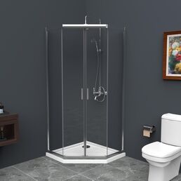 Душевой уголок BelBagno Uno 90x90 UNO-195-P-2-90-C-Cr стекло прозрачное, профиль хром, без поддона