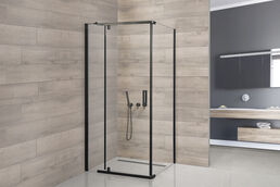 Душевой уголок Royal Bath 100х100 RB HPVD-T-BL стекло прозрачное, профиль черный