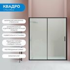 Душевая дверь в нишу 170х195 см. Квадро стекло матовое, профиль черный