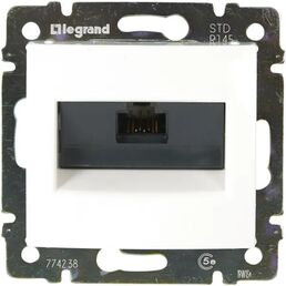 Розетка компьютерная RJ45 категория 5e UTP - Legrand Valena - с захватами - белый