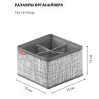 Органайзер для косметики и бижутерии Casy Home 15x15x10см, 4 ячейки