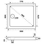 Душевой поддон Slim акрил 90x80 см