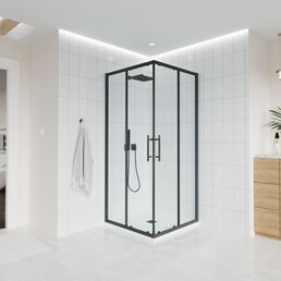 Душевой уголок Veconi Evo 80x80 E3-B-8080-01-C9 стекло прозрачное, профиль черный матовый, без поддона