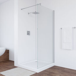 Душевая перегородка Vegas-Glass 76x200  EAF NOVO h2000 76 07 crystalvision профиль матовый хром, стекло crystalvision
