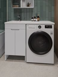 Комплект мебели Orange Optima STD-110TUW+RAL 110 см, левая, напольная, белая глянцевая
