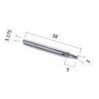 Фреза DJTOL N1LX3.205 спиральная однозаходная стружка вверх (по дереву, композиту (АКП), пластику)