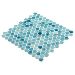 Мозаика Mir Mosaic Natural Steppa голубая 01 стеклянная 290х290х5 мм глянцевая