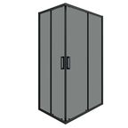 Душевой уголок Март Квадро Black прямоугольный 120x80 см черный профиль тонированное стекло раздвижной