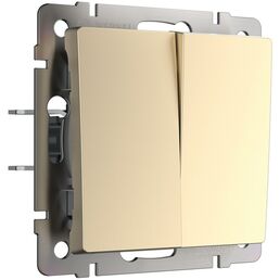 Выключатель двухклавишный проходной (шампань) Werkel W1122011 (a050866)