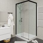 Душевой уголок Ceruttispa 79x109 Vito110B-L левый, стекло прозрачное, профиль черный