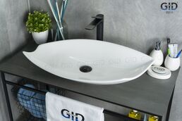 Раковина Gid Creativo N9178 накладная 74х38 белая