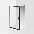 Боковая панель Kerama Marazzi Vetro 100х195 VE.100.FP.BLK.M стекло прозрачное, профиль матовый черный
