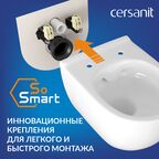 Унитаз с инсталляцией Cersanit City 68305 безободковый, с крышкой микролифт, белый, кнопка черная матовая