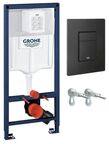 Инсталляция с кнопкой Grohe Solido 38811KF0 для унитаза 3 в 1, кнопка черная матовая