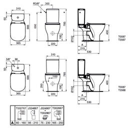 Унитаз напольный Ideal Standard Tesi Aquablade T008701 с крышкой