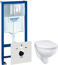 Комплект инсталляция Grohe Rapid SL 38775001 4в1 с кнопкой смыва + Унитаз Grohe Bau Ceramic 39351000