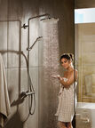 Душевая стойка Hansgrohe Croma Select 280 Air 1jet Showerpipe 26792000 с термостатом и изливом, хром
