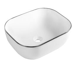 Раковина накладная CeramaLux NC D1302H011 белый, хром