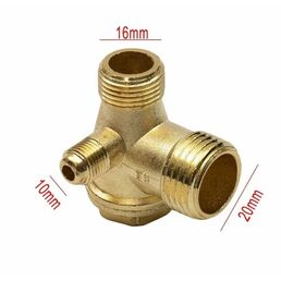 Обратный клапан для компрессора 1/2"нр х 3/8"нр х 1/8"нр (20ммХ16ммХ10мм)