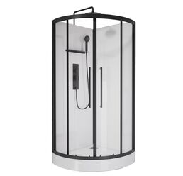 Душевая кабина Acquazzone Omega 90х90 90T BLACK стекло прозрачное, профиль черный, без крыши
