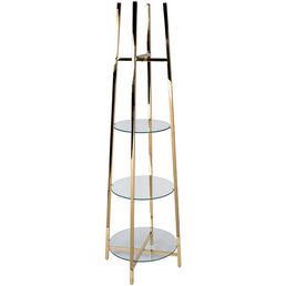 47ED-00501 Стеллаж прозр.стекло/золото 53*53*183см Garda Decor