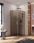 Душевой уголок Cezares SLIDER 70x90 SLIDER-AH-1-90-70/80-BR-GM стекло тонированное, профиль оружейная сталь