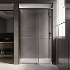 Душевая дверь Veconi Premium Trento 130х200 PTD40-GR-130-01-C4  стекло прозрачное, профиль графит