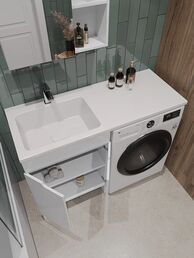 Комплект мебели Orange Optima STD-120TUW+RAL 120 см, левая, напольная, белая глянцевая