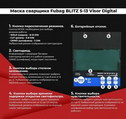 FUBAG Маска сварщика BLITZ 5-13 Visor Digital Natural Color