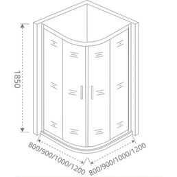 Душевой уголок Makiato R-80-C-B, 1/4 круга 80x80 см черный профиль прозрачное стекло раздвижной