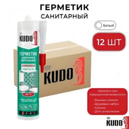 Герметик "KUDO" силиконовый нейтральный санитарный белый KSK-131 280мл 12 штук