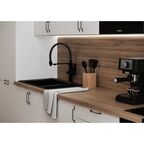 Мойка для кухни врезная Delinia 76x50 см глубина чаши 19 см кварц цвет черный