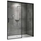 Душевая дверь в нишу Abber Komfort 120x200 AG93120B стекло прозрачное, профиль черный