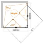 Душевой уголок Cezares Eco 90х90 ECO-O-AS-2-90-C-Cr без поддона, стекло прозрачное, профиль хром