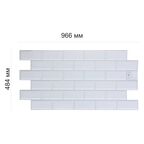 Листовая панель ПВХ 966x484x3 мм Плитка белая 0.47 м²
