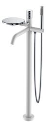 Напольный смеситель для ванны Boheme Stick 129-WCR белый с хромированной ручкой white diamond chrome