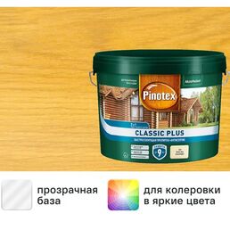Пропитка для дерева Pinotex Classic Plus полуматовая прозрачный 9 л