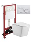 Комплект унитаз подвесной Agger ATI10150+APB100 с микролифтом + инсталляция + кнопка
