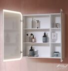 Зеркальный шкаф с подсветкой Alavann Lana 80 см белый