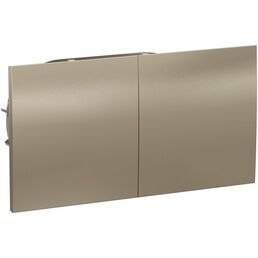 Розетка двойная с заземлением, шторками и крышкой (шампань) Systeme Electric AtlasDesign ATN000528