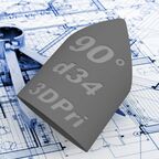 Шаблон для резки труб врезка d34 мм в d34 мм, под углом 90 градусов