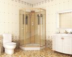Душевая кабина Niagara Luxe 100х100 NG-7717GBK низкий поддон, стекло прозрачное, профиль золото