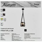 Светильник подвесной светодиодный Aurum FR5471PL-L12B 4 м² цвет серебристо-черный