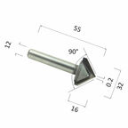 Фреза DJTOL N2V123290 V-образная конусная (по дереву, композиту (АКП), пластику)